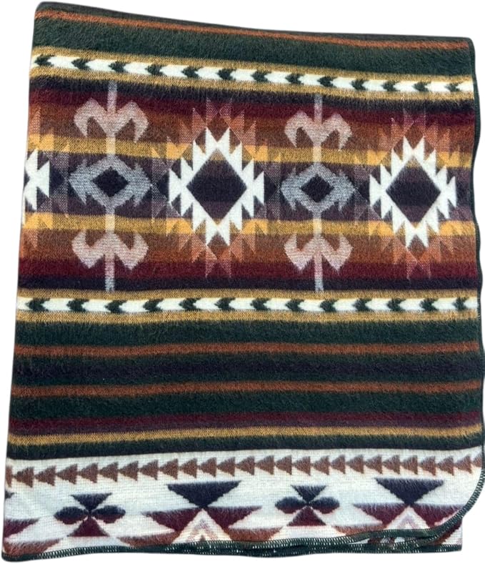 Alpaca Wool Blanket, King Size 100 x 83, Reversible 2 in 1, Thick and Ultra Soft, Hypoallergenic, Non-Itchy, Handmade in Ecuador. Premium Alpaca Wool (Green, King (U.S. Standard))