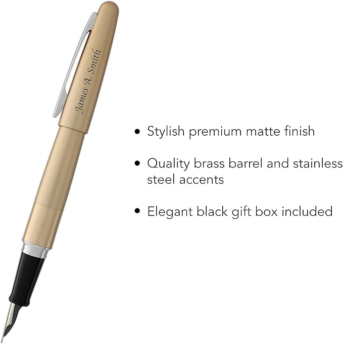 Goldspot Personalized Pilot Metropolitan Classic Fountain Pen in Custom Engraved Pen in Gold
