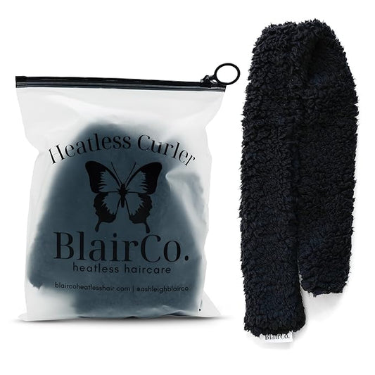 Black Heatless Styling Hair Curler: No Heat Curling Rod Headband for Overnight Curls. Soft Hair Curlers to Sleep in for Medium to Long Hair