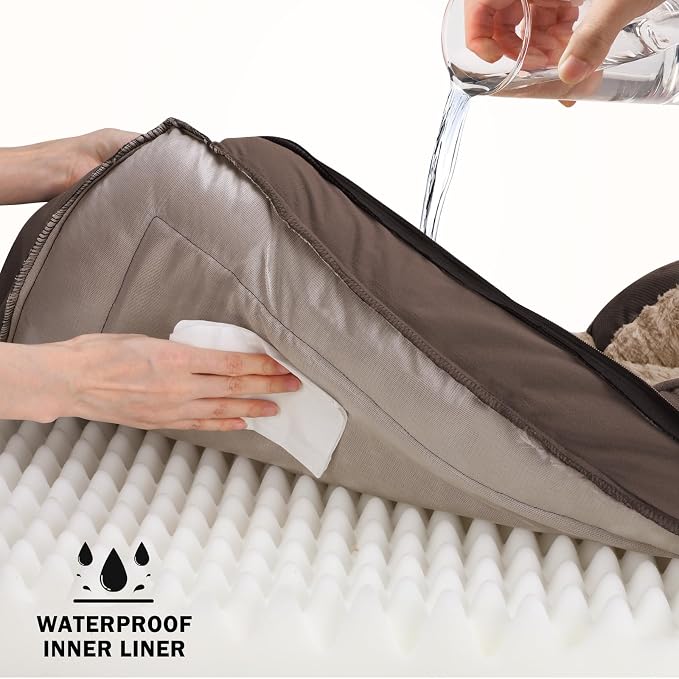 INVENHO Orthopedic Dog Bed for Extra Large Dogs, XXL Egg-Crate Foam Dog Couch with Washable Removable Cover, Waterproof Lining and Nonskid Bottom