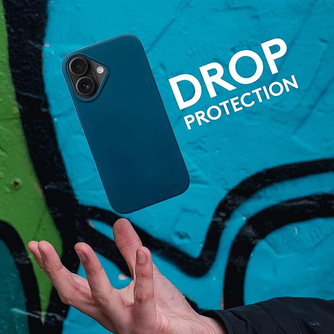 LOAM & LORE Biodegradable Phone Case for iPhone 16, Plastic Free Eco Friendly Phone Case, Plant Based Compostable iPhone 16, Premium Zero-Waste Phone Cover (Blue)