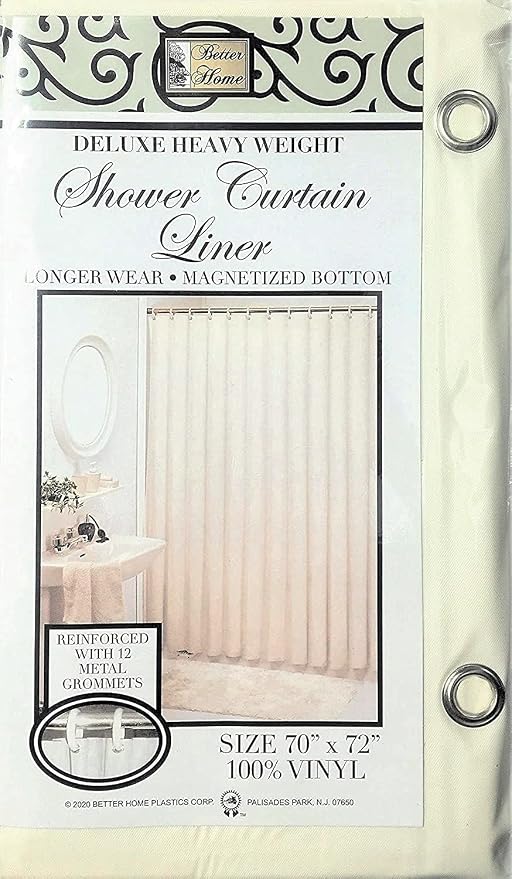 Better Home Deluxe Heavy Weight Shower Curtain Liner Bright Color (Beige)