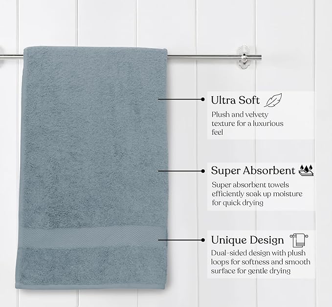 100% Organic Cotton Towels 650 GSM Plush Feather Touch Quick Dry Bath Sheet, Pack of 2 GOTS Certified, Oeko-Tex Green Certified, Organic Cotton Bath Sheet, 36"X70"