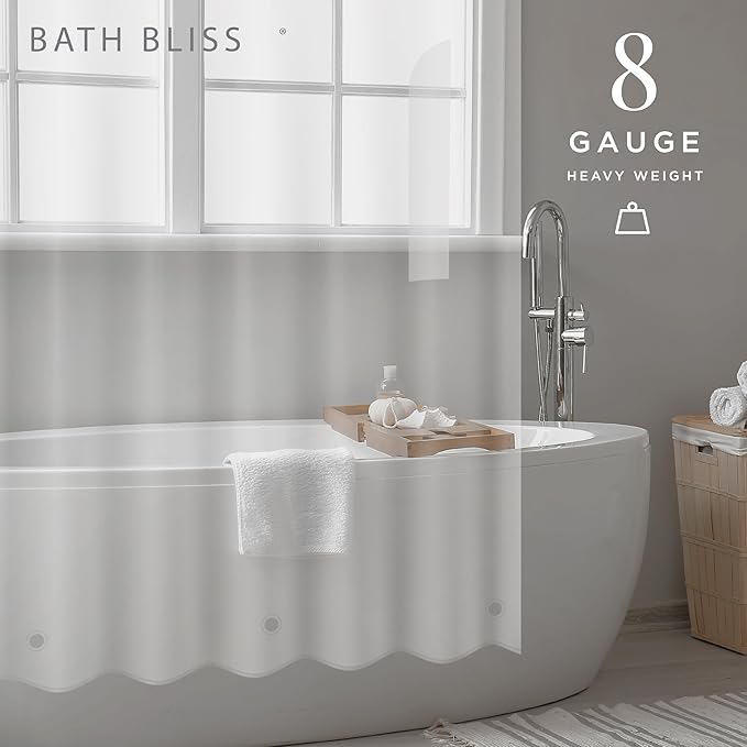 Bath Bliss Premium Shower Curtain Liner in Clear