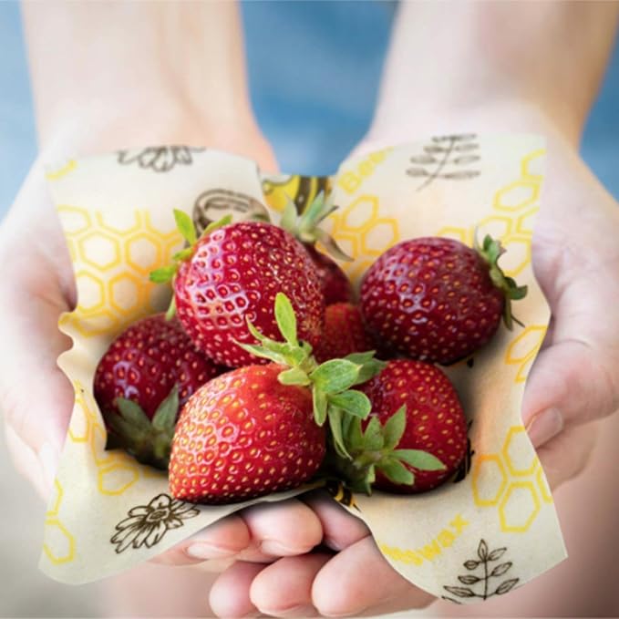 TopHomer Eco-Friendly Beeswax Food Wraps, Bread Sandwich Wrapper - Organic, Sustainable, Zero Waste, Reusable Plastic-Free Food Storage Wrap (Honeycomb)