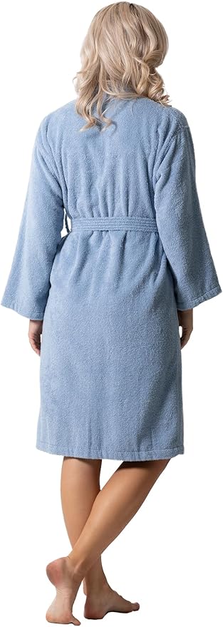 Luxurious Turkish Terry Kimono Collar Super-Soft Terry Absorbent Bathrobes for Women
