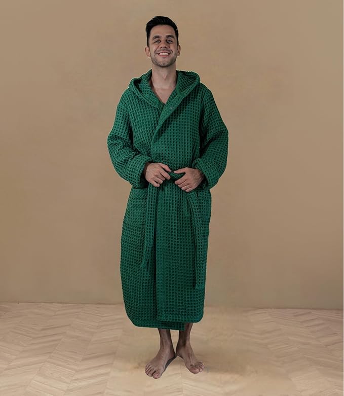 Luxury Organic Japanese Cotton Hotel & Spa Waffle Bathrobe for Men and Women (Hooded/Kimono)