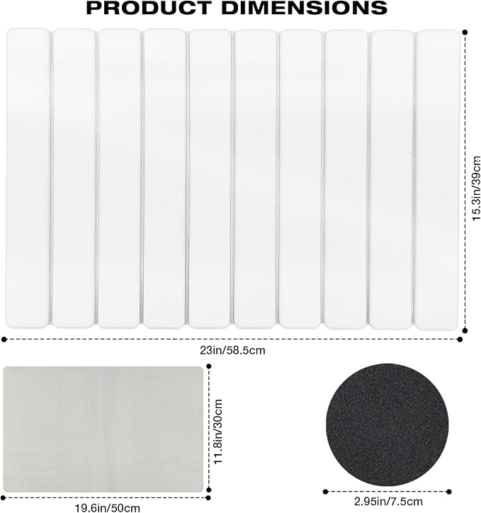 RAIN SPIRIT Large Stone Dish Drying Mat for Kitchen Counter, Absorbent Diatomaceous Earth Bath Mat ,Quick Dry Stone Drying Mat Foldable for Dishes Bottles Cups,white