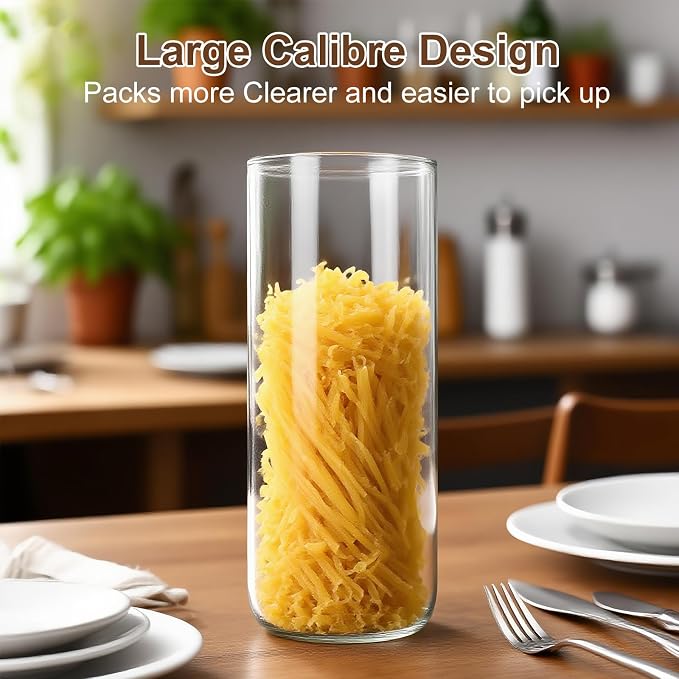 27.05Oz Kitchen Storage Jar - Clear Glass Jars with Bamboo Lids - Airtight Food Storage Containers Jars - Glass Cereal Storage Containers - Stackable Pantry Storage Jar for pasta,Flour,Nuts,Cookies