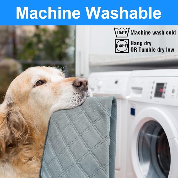 RIOUSSI Washable Pee Pads for Dogs, Reusable, Absorbent, Leakproof, Non Slip Pet Puppy Pads for Potty Training. Light Gray, 31x36 Inch(4pack)