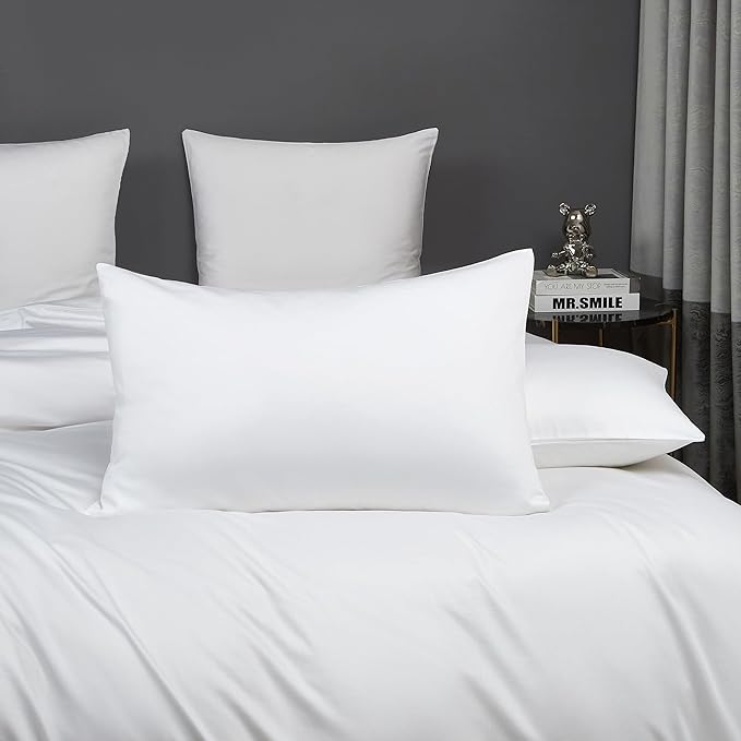 White Cotton Duvet Cover Set Queen 100% Long-Staple Cotton Sateen Bedding Set, Soft Breathable Smooth Organic Pure Cotton Plain Comforter Cover, Luxury Minimalist Bedroom Decor for All Season