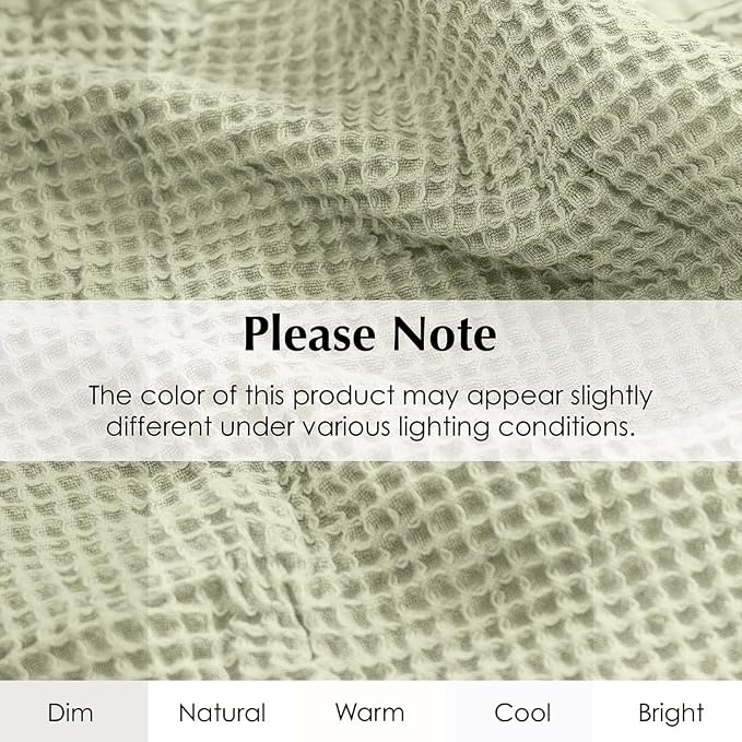 Salt Earth GOTS Certified 100% Organic Cotton Waffle Throw Blanket, 55"x60", Sea Foam