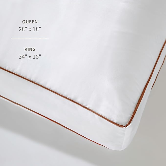 Saatva Latex Pillow - Standard Loft (4" - 5") - Hypoallergenic Pillow with Shredded Latex Core - Breathable - Machine Washable Organic Cotton Cover - King (34"x18") 1 Pack