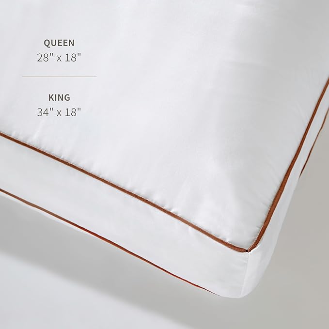 Saatva Latex Pillow - High Loft (6" - 7") - Hypoallergenic Pillow with Shredded Latex Core - Breathable - Machine Washable Organic Cotton Cover - King (34"x18") 1 Pack