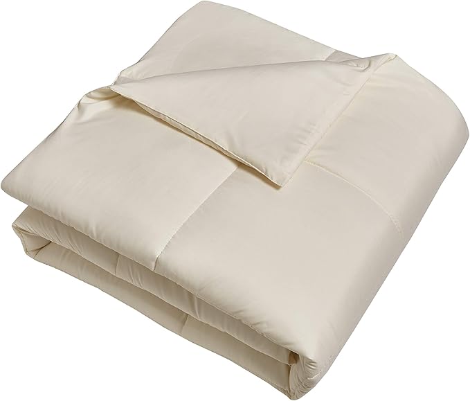 Blue Ridge Home Fashions Microfiber Light Weight Solid Down Alternative All Season Comforter-Hypoallergenic Polyester Fill, Twin, Ivory