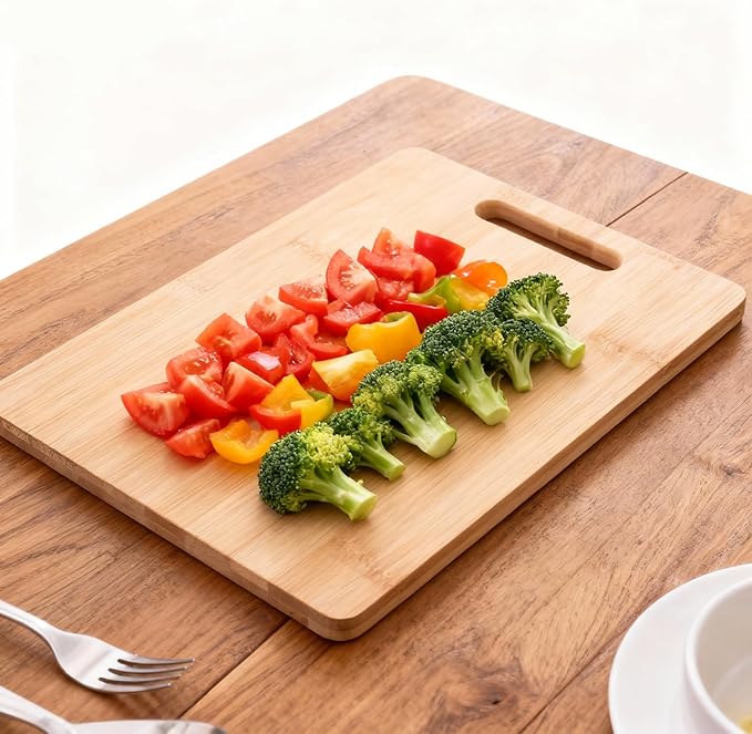 Wood Cutting Boards for Kitchen, Bamboo Cutting Board, Heavy Duty Wooden Chopping Boards for Kitchen Counter Space(Medium, 13.2x9.45 inch)