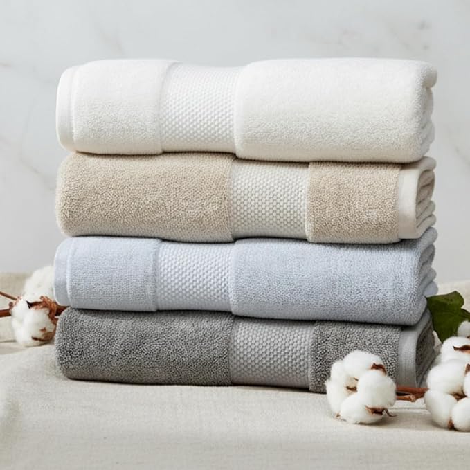 Farm to Home 100% Organic Bath Towel Set of 6 – GOTS & Oeko-TEX Certified Organic Cotton, Soft, Ultra Absorbent, Quick Dry - Includes 2 Bath Towels, 2 Hand Towels, 2 Washcloths - Sky