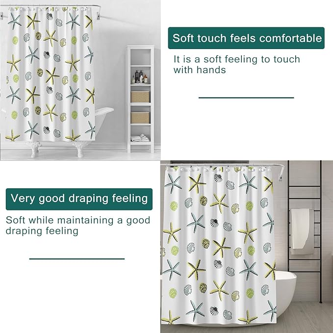 Shower Curtain Liner, 5G Shower Liners with 12 Rustproof Metal Grommets and Weighted Magnets, Waterproof Duty Shower Curtains for Shower Bathroom 72 x 72