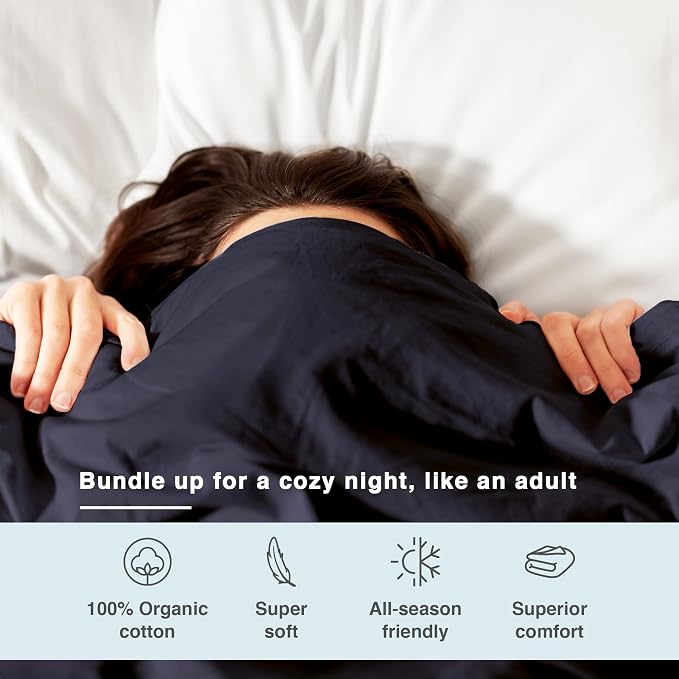 Fabdreams GOTS Certified 100% Organic Cotton Duvet Cover King Size - 400 TC Sateen - Soft - Silky - Zipper Closure - Edge Ties - 1 Duvet Cover (106"x92")+2 Pillow Shams (20"x36") - Dark Gray, 3 Piece