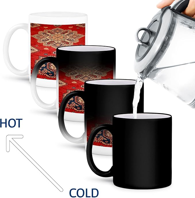 3dRose Natural Dyed Handmade Anatolian Carpet 11oz Magic Transforming Mug