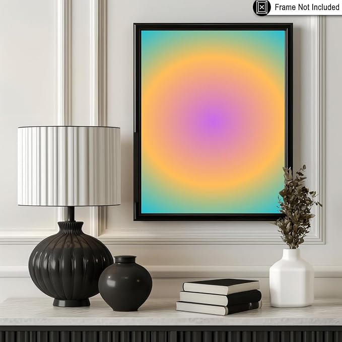 Monem Art Radiant Gradient Glow Print - Modern Abstract Color Field Poster - Wall Decor for Living Room, Bedroom or Office - 16x20 Unframed Wall Art by Rs Lab Studio