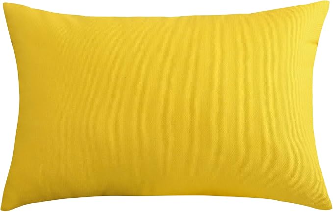 TangDepot 100% Cotton Solid Throw Pillow Cover 12x18 Yellow | 100% cotton, same-color zip, machine wash & air dry. For living room, bedroom, office, car. 42 colors, 94 sizes. Cover only.