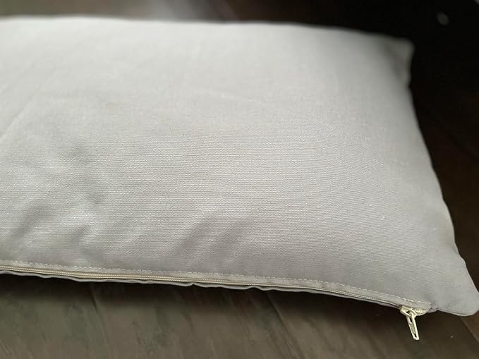 Natural Cotton Canvas Dog Bed – Raw Cotton Filled Pet Cushion Insert, Breathable Eco-Friendly Dog Mattress, Durable Washable Cover with Zipper (Gray, Small 36"x22"x3")