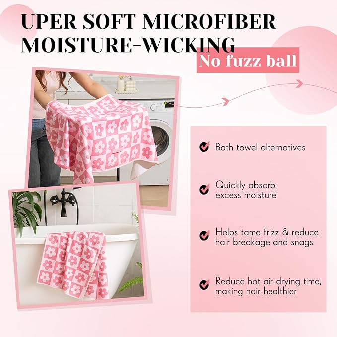 40 x 24 Inches Large Microfiber Hair Towels Quick Dry Hair Towel Wrap for Women, Suitable for Home, Recreation, Beach, Yoga, Gym, Camping, Etc