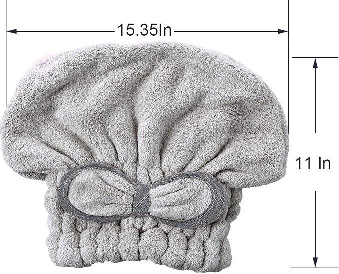 Jseng [New Upgrade] Microfiber Hair Drying Towel Cap, Extrame Soft & Ultra Absorbent, Fast Drying Hair Shower Cap for Girls and Women