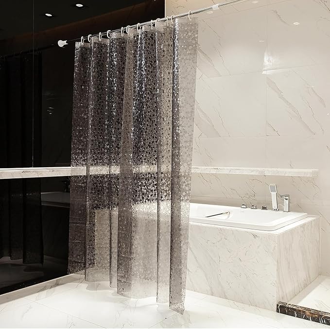 Waterproof Shower Curtain Liner EVA 8G - Rust-Proof Hooks, Heavy-Duty Magnets - Enhance Your Bathroom with Durability and Elegance