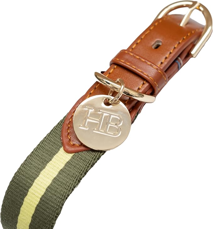 Harry Barker Blue Pieced Stripe Buckle Collar - Medium