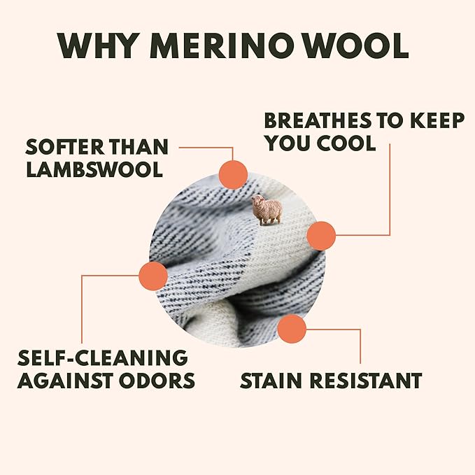 Woolly Mammoth Woolen Company Merino Wool Blanket, 66" x 90" Limestone | Temperature Regulating - Fire-Resistant - Warm Camping Blanket for Car Emergency Kits, Picnics, Summer Festivals and Stadiums