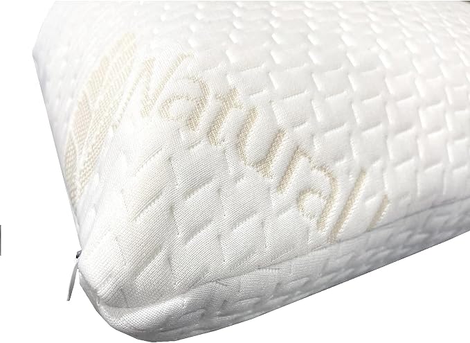 100% Natural Talalay Latex Pillow – Medium Firm Support for Neck & Shoulder Pain Relief – Breathable, Eco-Friendly – Standard Size with Removable Washable Cover – Non-Toxic, No Memory Foam