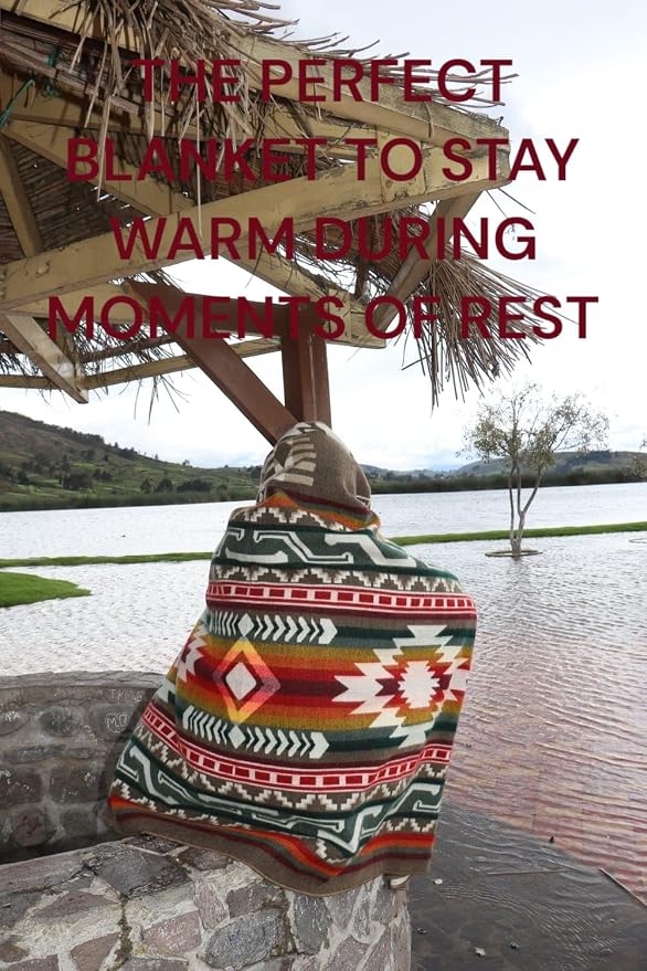 Alpaca Wool Blanket, King Size 100 x 83, Reversible 2 in 1, Thick and Ultra Soft, Hypoallergenic, Non-Itchy, Handmade in Ecuador. Premium Alpaca Wool Thtow Blanket for Cozy Comfort. (Aztec Brow)