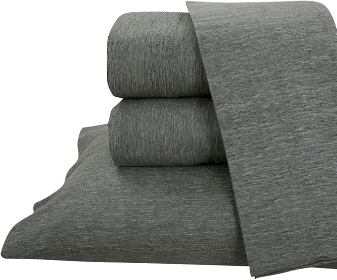 Briarwood Home® Printed Flannel Sheet Set, 100% Natural Cotton, Soft, Warm & Deep Pocket, Advanced Nano-Tech Making it Resistance to Pilling; Brushed 6 Times for Softness (Charcoal, Twin)