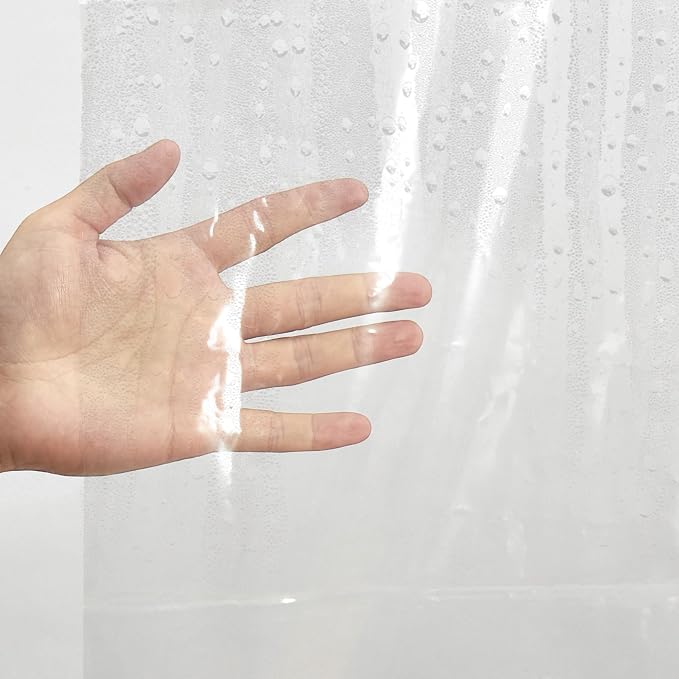 Barossa Design Clear Snap in Liner Replacement for No Hook Shower Curtain, Waterproof Premium PEVA Lightweight, 70x54