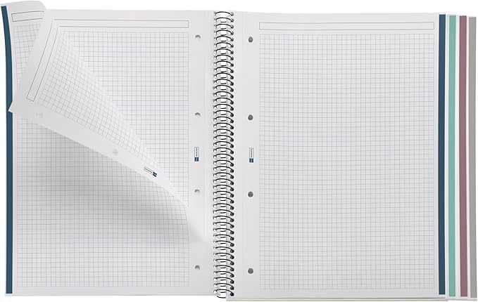 Miquelrius 2870 – Notebook 4 Recycled Cardboard ecojohas M (DIN A4, 210 x 297 mm, 120 Sheets, 80 g/m², Grid)