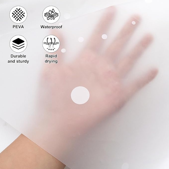 PEVA Shower Curtain, Water Repellent Premium Bathroom Shower Curtain with 3 Magnetic Weights for Shower Stall, Bathtubs