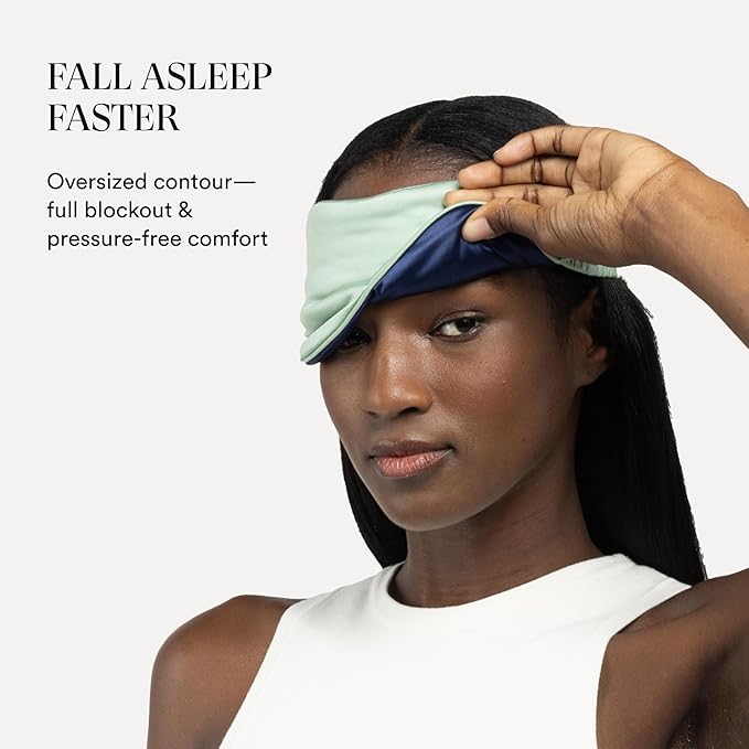 Clementine Mulberry Silk Sleep Mask | Full Blackout Contoured Eye Mask for Sleeping | Organic & Non-Toxic | Oversized Night Blindfold | Hypoallergenic & Frizz-Free Eye Cover for Deep Sleep
