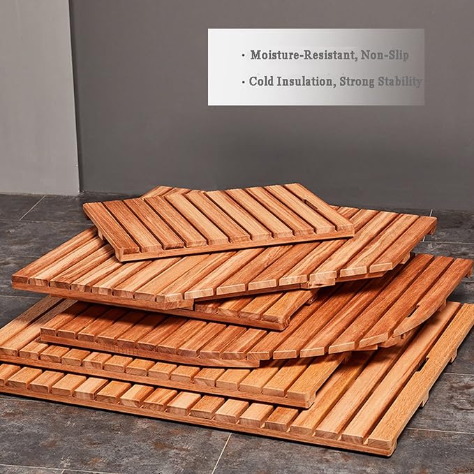 Bamboo Bath Mat,Natural Wooden Shower Mat,Bamboo Duckboard Bath Mat, Non-Slip, Shower Mat for Indoor Outdoor,Wooden Bath Mat and Wood Shower Mat,Indoor Or Outdoor Use,70x120cm/28x47in