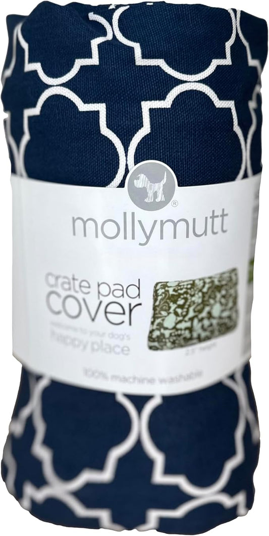 Molly Mutt Dog Crate Pad Cover, 100% Cotton Canvas Cover for Dog or Puppy Crate Bed, Durable, Washable, and Free of Harmful Chemicals, Pre-Shrunk, 30"x21"x2.5", Romeo & Juliet