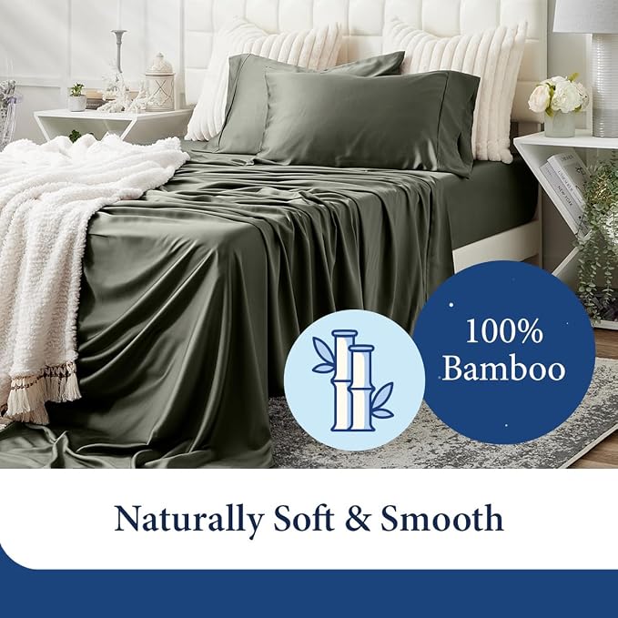 Cosy House Collection 100% Rayon Derived from Bamboo Pillowcase Set | Cooling, Breathable, Silky Soft 2-Piece Envelope Closure Pillow Case Cover Set (King, Tan)