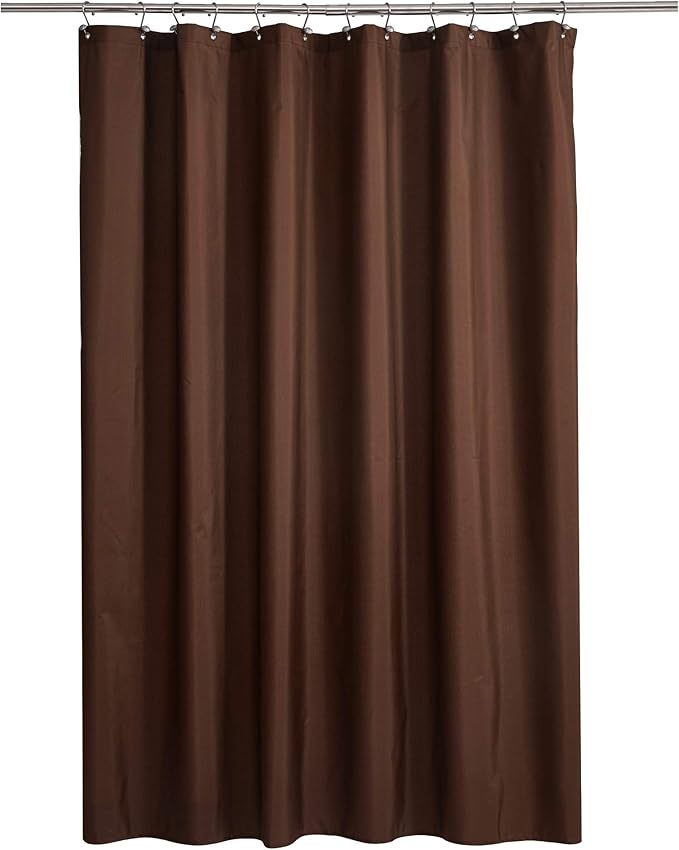 Ultimate Waterproof Fabric Shower Curtain or Liner, Breathable TPU & Machine Washable, Use for Bath Tub/Stall in Home and Hotel, Brown, 72"x72"