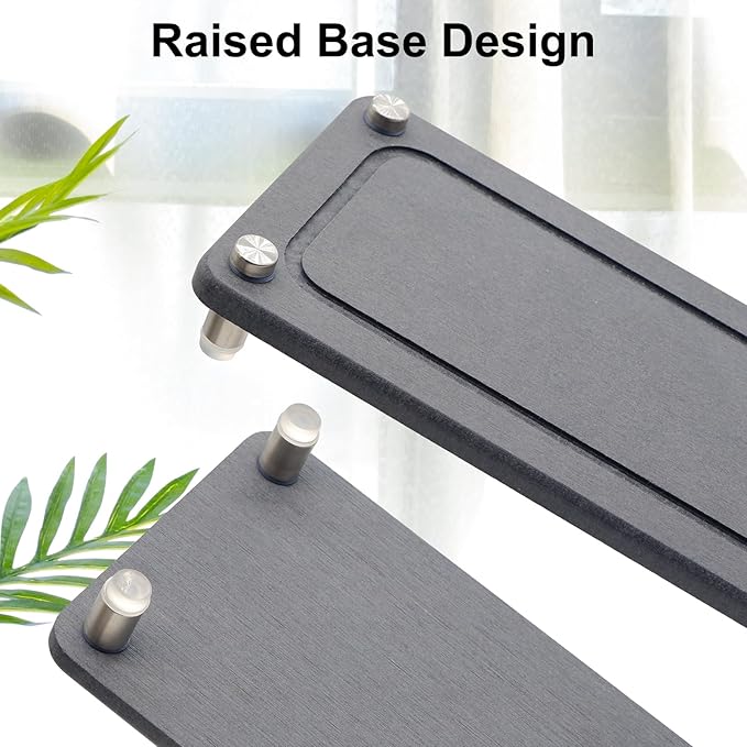 2PCS Water Absorbing Stone Trays, Diatomite Bathroom Counter Tray, Caddy Kitchen Sink Organizer Tray, Faucet Drying Mat Coaster Soap Dish Riser Dispenser Sponge Holder (Grey, 12'' x 4'')