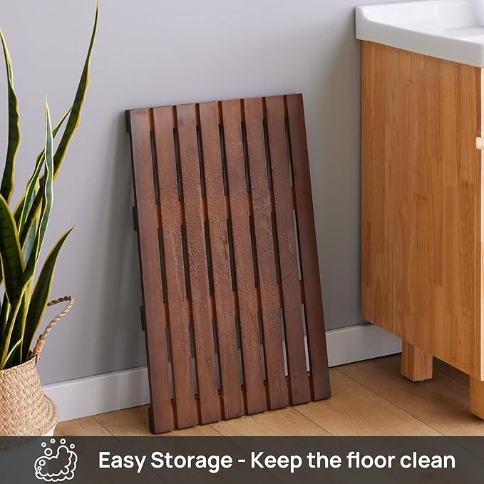 Bath Mat for Shower, Wooden Floor Mat for Bathroom,Non-Slip | Heavy Duty, Shower Mat for Indoor Outdoor