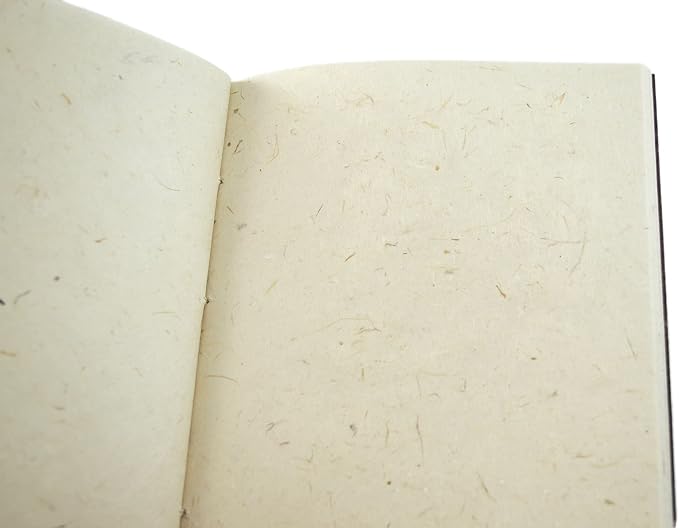 Nepali Companion Notebook with Handmade Paper and Vegetable-Dyed Cover, Vintage 5.5x8.5 inch Composition Notebook for Office, School, and Home, Handcrafted in Nepal (Medium, Terra Cotta)