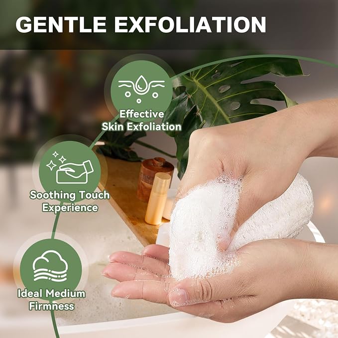 Natural Loofah Sponge Exfoliating Body Scrubber,4"Organic Egyptian Loofah for Men Women,Reusable Bath Sponge for Shower Face, Back & Body,Eco-Friendly Bath Loofah for Deep Cleansing &Smooth Skin 4Pcs