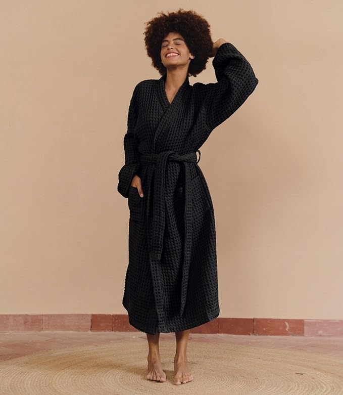 Luxury Organic Japanese Cotton Hotel & Spa Waffle Bathrobe for Men and Women (Hooded/Kimono)