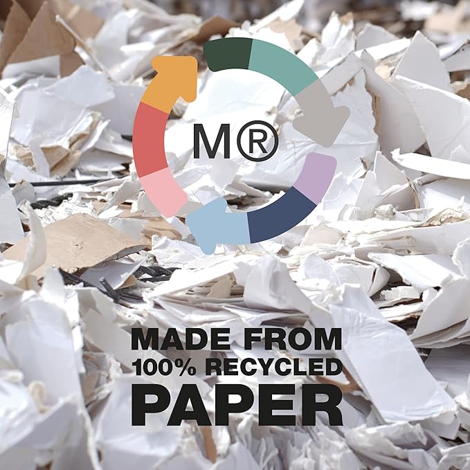 Miquelrius - Recycled A5 Notebook - 80 Sheets 80 g - Squared 5 x 5 mm - 1 Coloured Strip - Recycled Cardboard Cover - Eco Lunas Design