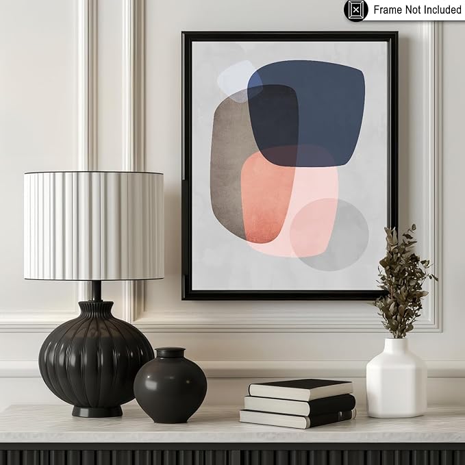 Monem Art Pastel Abstract Organic Shapes Print - Scandinavian Minimalist Art Poster - Wall Decor for Living Room, Bedroom or Office - 24x32 Unframed Wall Art by Mareike Bohmer